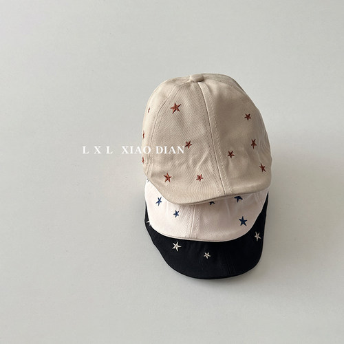 婴儿前进帽春秋季洋气五角星刺绣