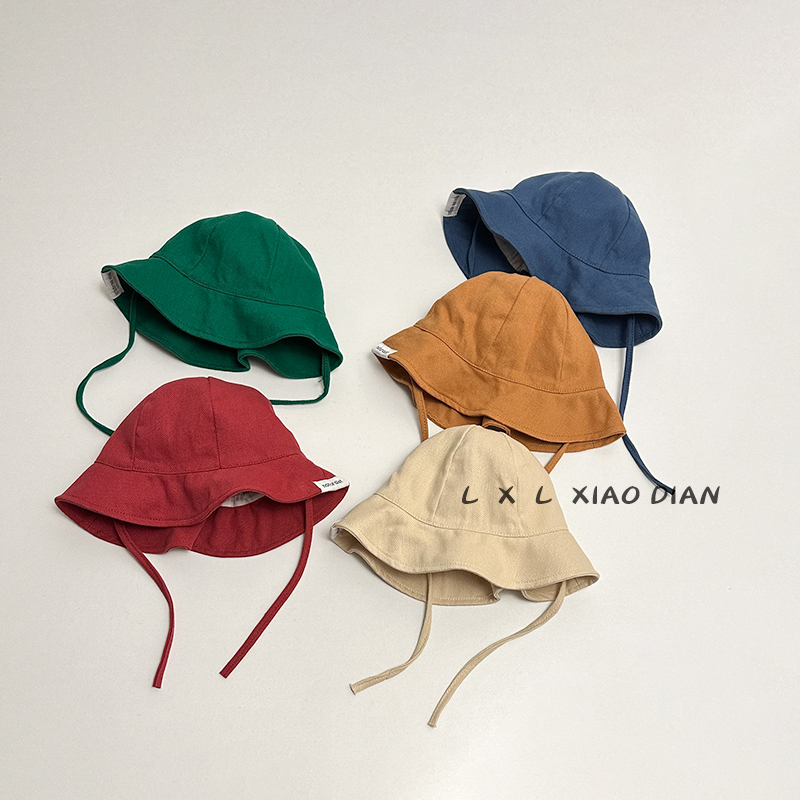 婴儿渔夫帽春秋薄款纯色简约遮阳