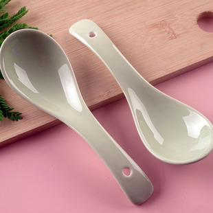 陶瓷勺子小勺子饭勺调羹可爱小汤勺喝汤粥匙羹家用小汤匙汤勺陶瓷