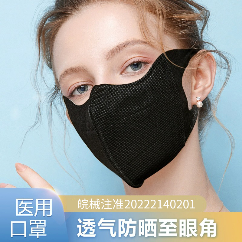 口罩一次性医疗女3d立体防晒护眼角2024高颜值夏季薄款透气不花妆-封面