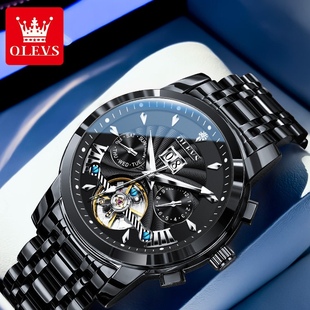 欧利时手表男士机械表全自动黑武士官方正品男款高级镂空防水腕表