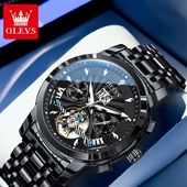 男款 欧利时手表男士 机械表全自动黑武士官方正品 高级镂空防水腕表