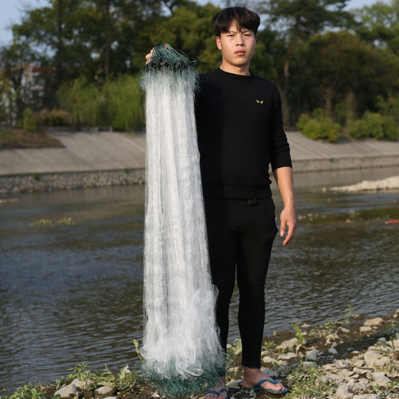 加重1米1.5米高鲫鱼沾网粘网三层渔网捕鱼网大白条丝网黄辣丁挂网