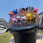 草莓熊电动车装 饰电瓶车小配件车后视镜摆件摩托车装 饰品卡通玩偶