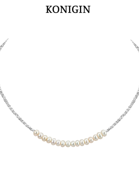 淡水珍珠项链女s925纯银锁骨链