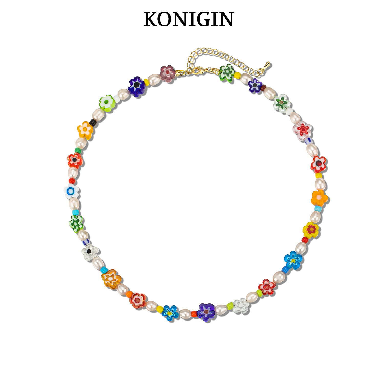 Konigin琉璃花朵天然珍珠