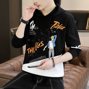 2023新款卫衣男连帽衫秋冬季潮男士休闲运动服男装青少年W238-P27图片