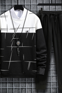 男长袖春秋韩版潮流帅气搭配一套时尚休闲套装衣服两件TZW12-P22图片