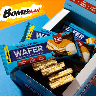 bombbar蛋白巧克力威化饼干华夫饼代餐零食饱腹俄罗斯进口速食