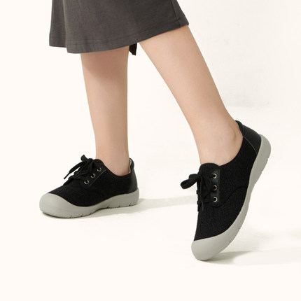 时尚休闲鞋子女秋季新款轻便舒适妈妈鞋日系中老年人健步单鞋1129