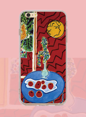 马蒂斯小众艺术红色适用苹果xmax手机壳12/13/14全包套华为p30p