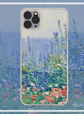 紫色梦幻花朵适用苹果11promax 7/8p手机壳xsmax磨砂套荣耀v20 10