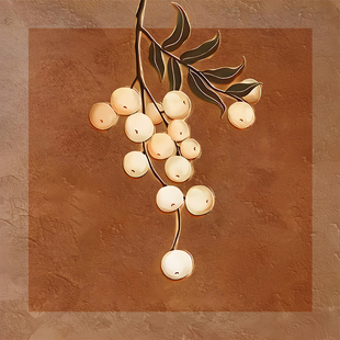 侘寂中古风装饰画画芯大吉大利法式复古大麦海报油画布定制自粘画