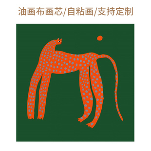 侘寂中古风装饰画画芯无框法式复古艺术海报油画布定制自粘贴壁画