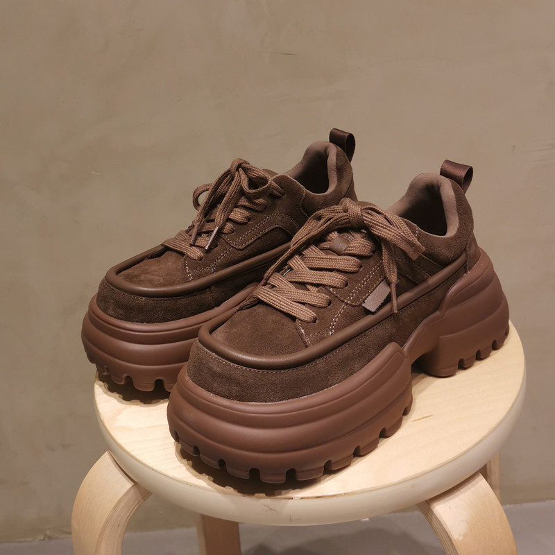 真皮磨砂皮柔软厚底面包鞋女鞋潮