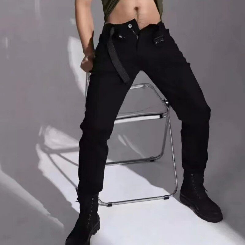 男直筒夏季白色牛仔裤微弹修身时尚潮流春季舒适简约休闲黑色长裤