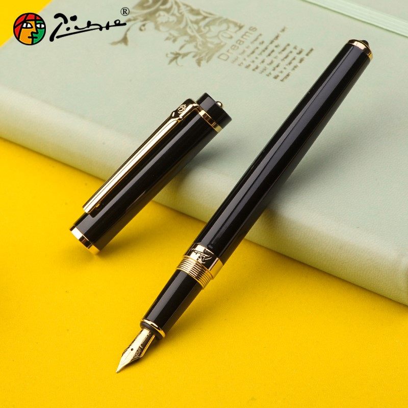 pimio毕加索钢笔t908铱金明尖非碳素商务办公男女士学生用练字硬笔