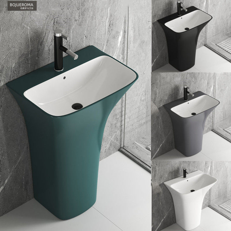 彩色立柱盆洗手盆立柱式洗脸盆一体式落地式卫生间阳台酒店洗手池,家装主材,立柱盆,淘宝优惠券,粉丝福利购,淘宝优惠卷