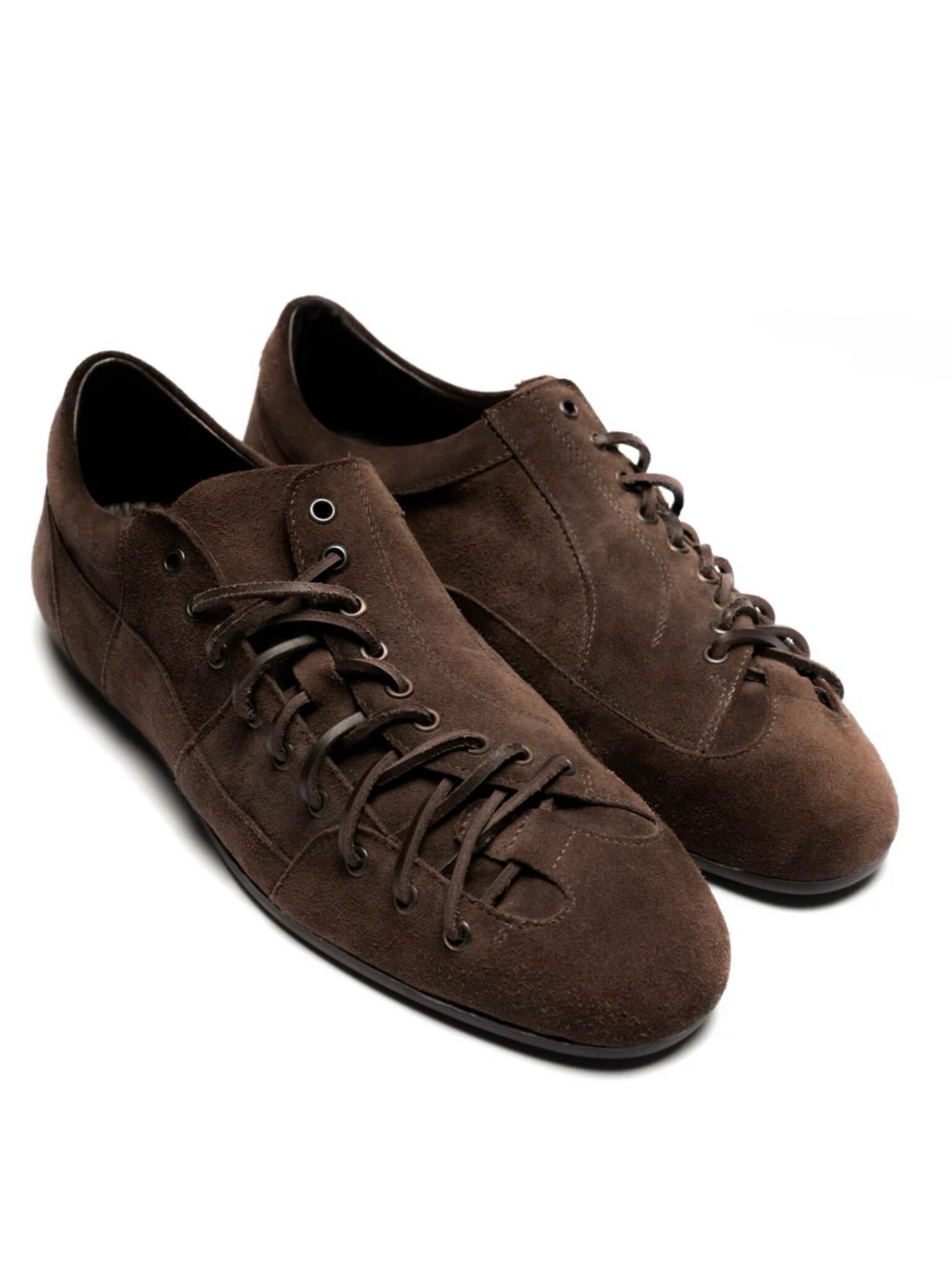 thumbnail for No Faith studios Suede cowhide diagonal lace suede casual training shoes with rubber outsoles and cowhide laces