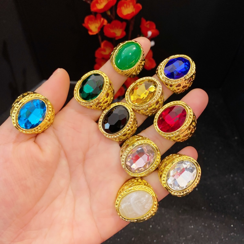 通用合金夸张亮戒指嘻哈节日道具