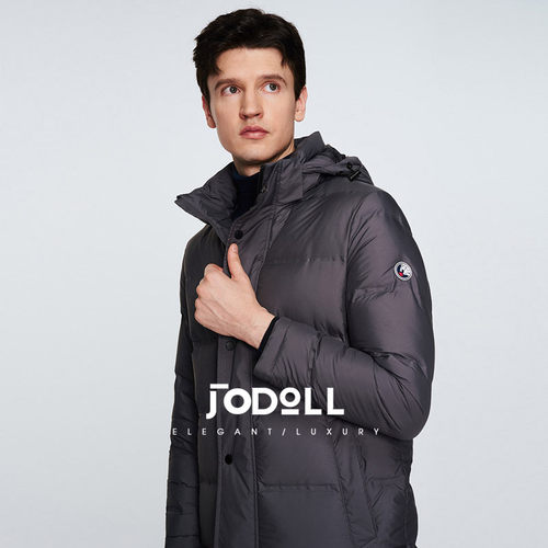 乔顿休闲可拆卸连帽中长款羽绒服