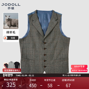 [100%绵羊毛]JODOLL乔顿威尔士亲王格马甲25年秋冬休闲保暖背心