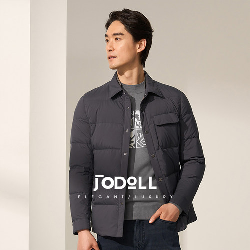 乔顿商务休闲连帽短款鹅绒羽绒服
