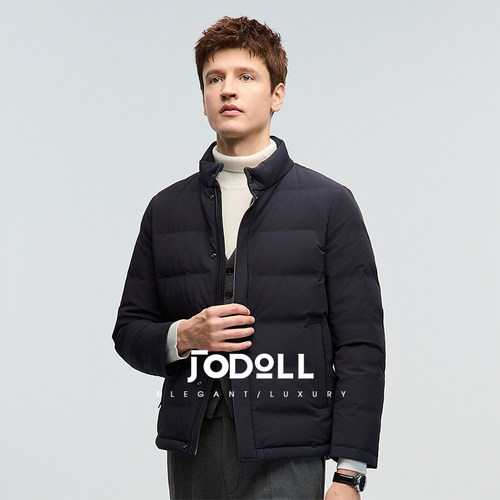 无缝压胶商务休闲羽绒服乔顿立领