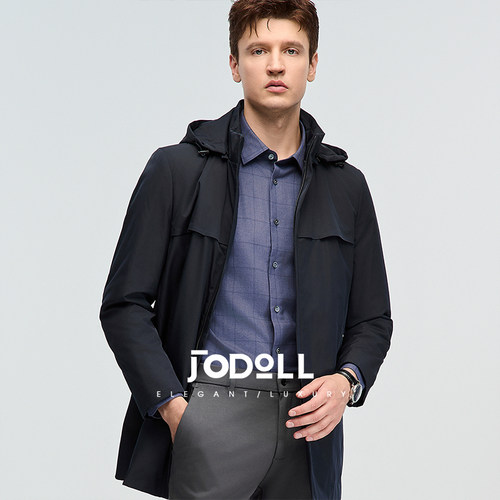 鹅绒休闲羽绒服JODOLL保暖连帽