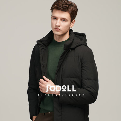 JODOLL可拆卸帽休闲羽绒服加厚