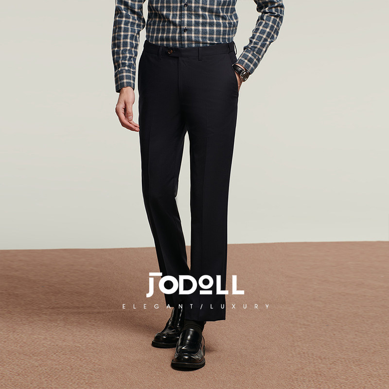 JODOLL乔顿【100%绵羊毛】西裤男士商务休闲纯色百搭肌理感