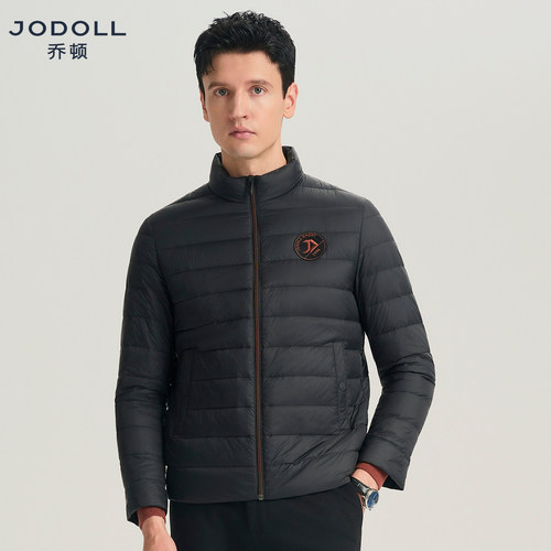 [高蓬鹅绒]jodoll乔顿立领羽绒服男士25年冬季日常轻便保暖外套黑