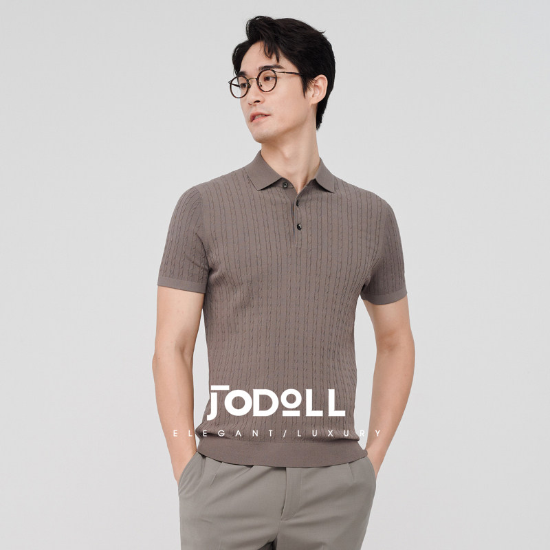 JODOLL乔顿男士商务休闲舒适针织翻领短袖T恤轻薄百搭翻领POLO衫,男装,Polo衫,淘宝优惠券,粉丝福利购,淘宝优惠卷