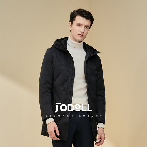 保暖休闲中长款羽绒服JODOLL连帽