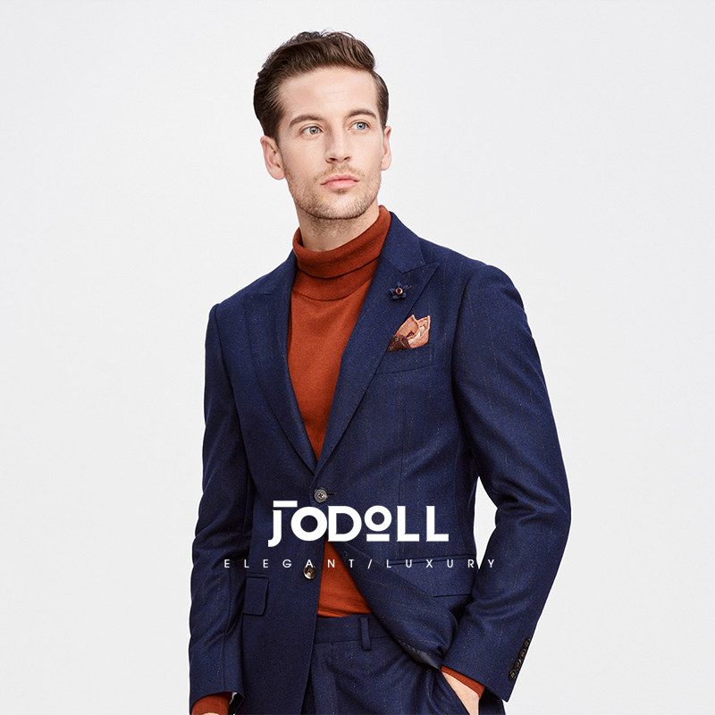 JODOLL乔顿男士隐条纹商务正装西服套装上衣韩版百搭修身西装外