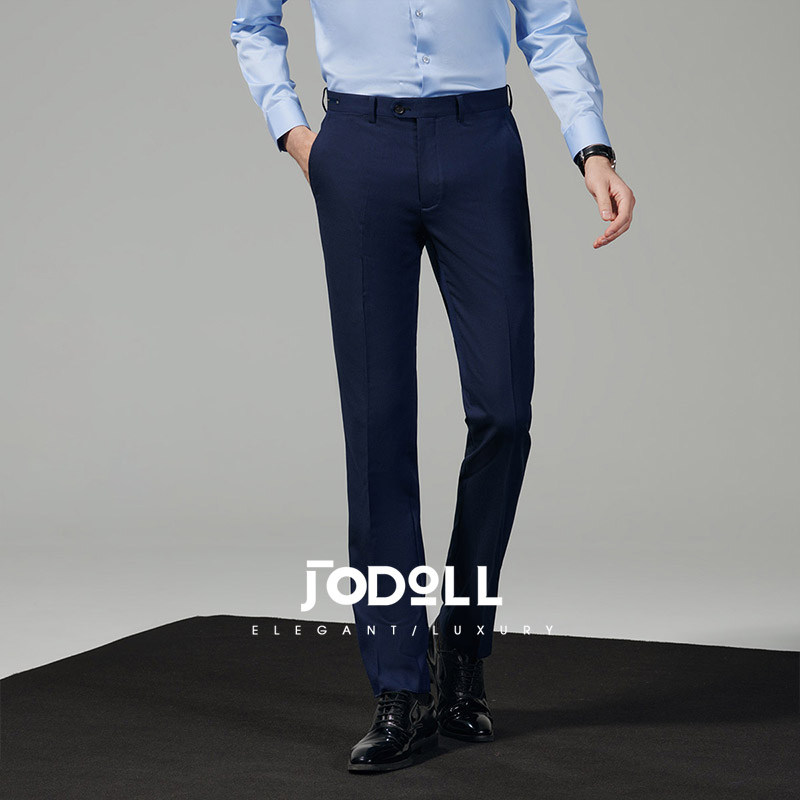 JODOLL乔顿男【100%绵羊毛】商务休闲西裤修身净色百搭正装