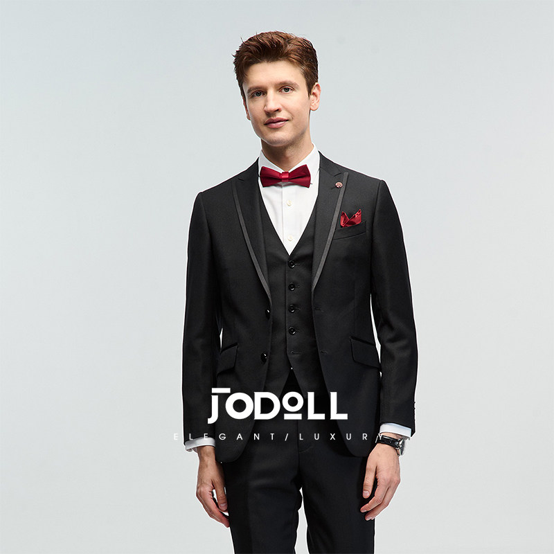 JODOLL乔顿婚庆结婚新郎西服套装上衣男韩版修身绵羊毛小西装外