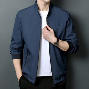 立领商务休闲夹克中青年男士 外套男式 宽松上衣潮 轻薄款 2026春秋季