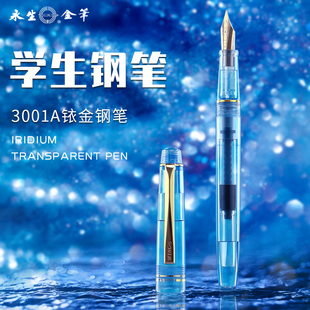 永生3001透明示范彩墨钢笔 金粉伴侣学生绘画钢笔