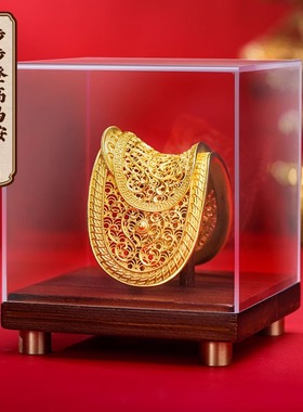 朱炳仁铜黄铜马鞍摆件