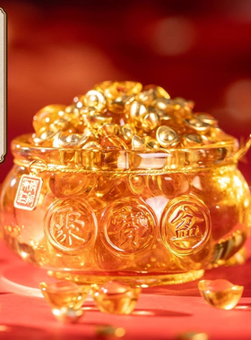 朱炳仁铜中国风办公桌聚宝盆摆件