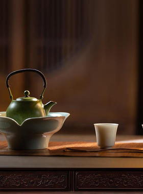 守藏·朱炳仁·铜 幸福花开玉兔系列 中式手工铜茶壶壶承风雅长情