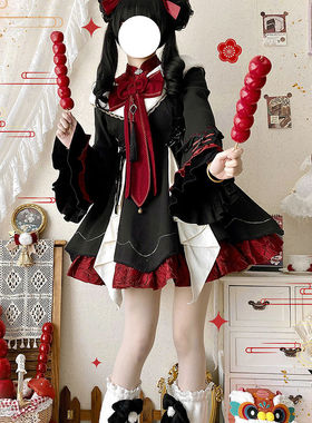 lolita裙洋装洛丽塔中华风汉元素lo裙新中式连衣裙秋冬季新年战袍