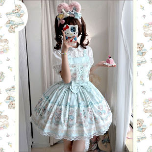 lolita裙原創(chuàng)正品 jsk背帶洛麗塔日系lo裙蘿莉 甜品熊全款 星糖原創(chuàng)