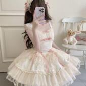 韩菇凉原创lolita洋装 结缘 芭蕾风jsk吊带连衣女洛丽塔裙 花季