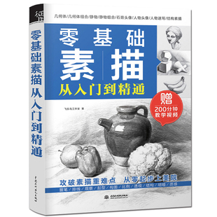 零基础素描从入门到精通 画画入门自学铅笔绘画几何体石膏静物临摹画册本初学者成人素描书速写教材基础绘画教程书籍 飞乐鸟