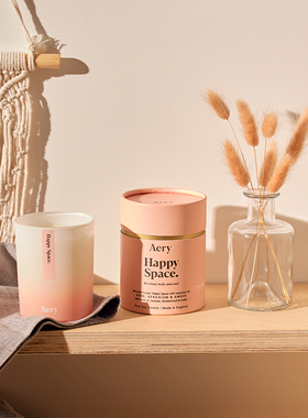 Aery英国玻璃杯芳疗系列香薰蜡烛家用室内香氛植物精油无烟大豆蜡