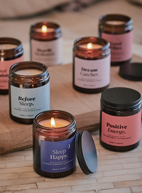 bluebox【芳疗系列】香薰蜡烛琥珀罐植物精油室内持久新年礼物