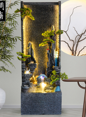 水调江南中式山水幕景观风景庭院会所假山喷泉流水装饰品落地摆件