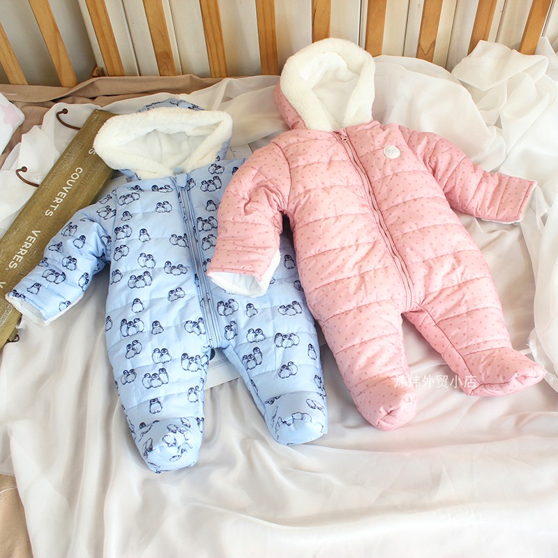 新生儿秋冬加厚宝宝连体衣